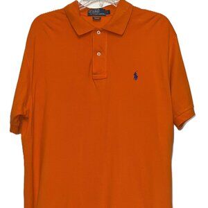 Preppy Summer Lux Polo Ralph Lauren Short-sleeved Orange Polo Shirt Men's Large